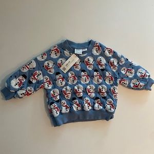 ZARA Quilted Snowman Christmas Sweatshirt
